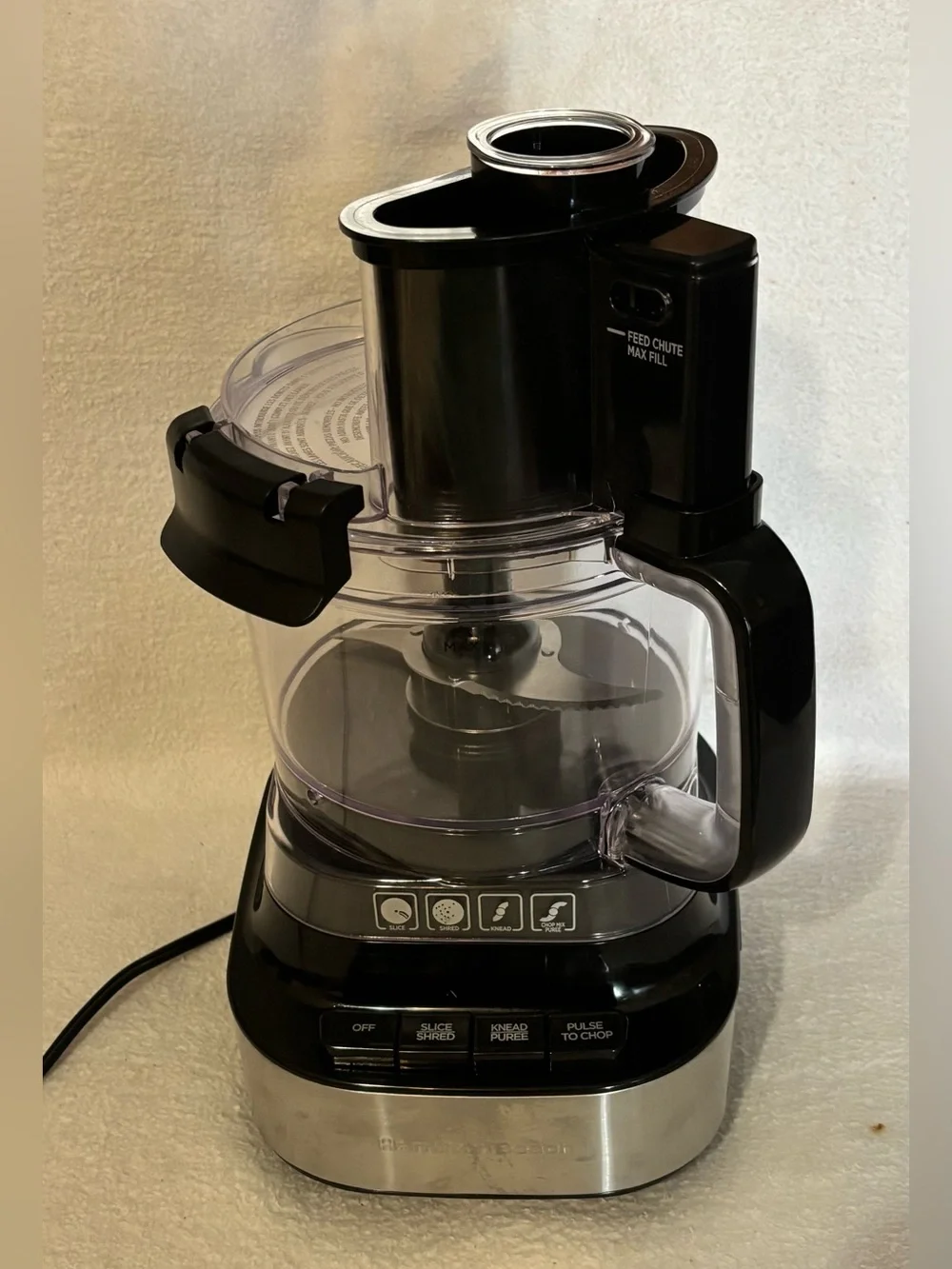 Black Food Processor with Clear Bowl -Hamilton Beach see picture details